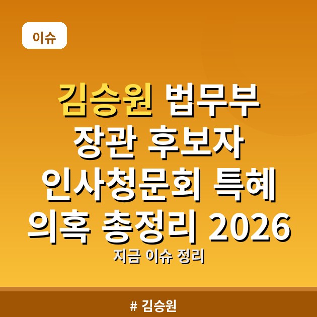 김승원 법무부 장관 후보자 인사청문회 특혜 의혹 총정리 2026