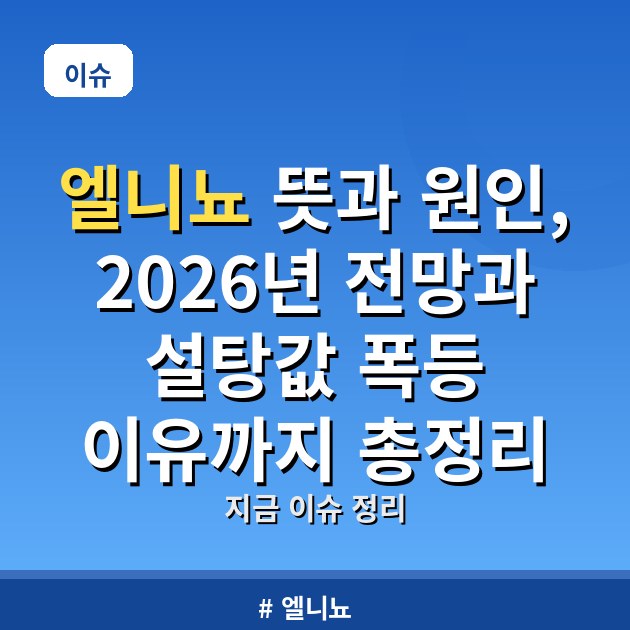 엘니뇨 뜻과 원인, 2026년 전망과 설탕값 폭등 이유까지 총정리